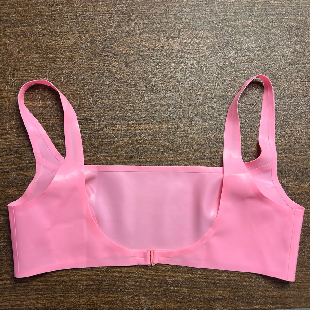 ❌SOLD❌ SKIMS Latex Scoop Neck Bralette Neon Rose- Size Large - Picture 5 of 5